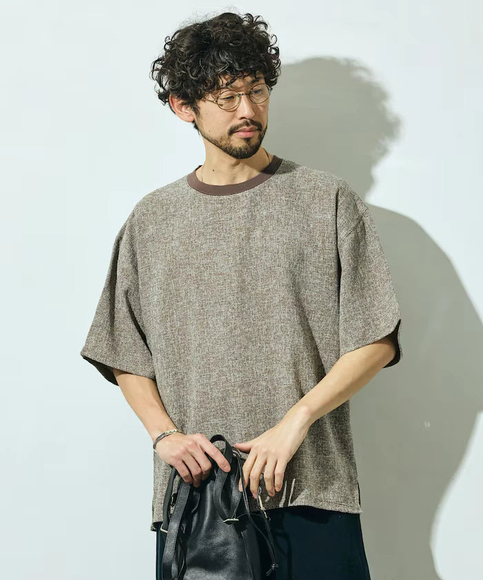 Dry Touch Summer Tweed Short Sleeve Crew Neck