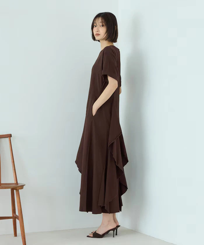 Organic Cotton Draped Flare Dress