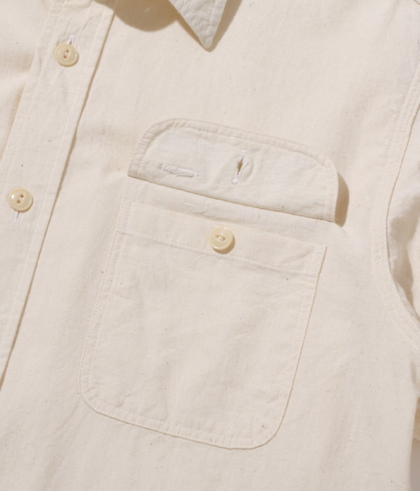 White Chambray Work Shirt (Long Sleeve)