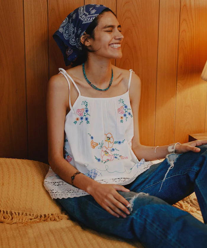 India Shoulder Ribbon Embroidered Remake Style Camisole