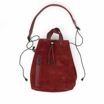 WATER PROOF SUEDE DRAWSTRING BAG/ WINE