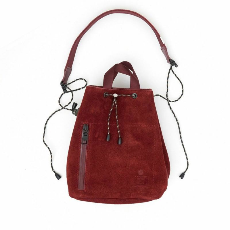 WATER PROOF SUEDE DRAWSTRING BAG/ WINE