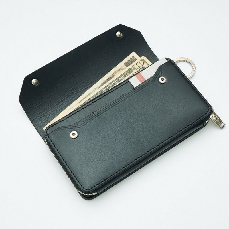 OILED ANTIQUE LEATHER LONG WALLET/ CAMEL