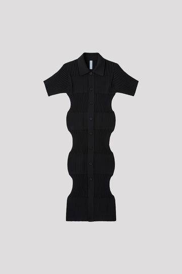 FLUTED SHORT SLEEVE SHIRT DRESS