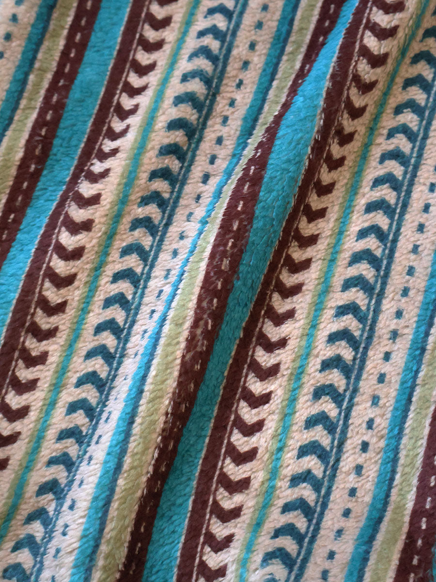Columbia Stripe Pattern Fleece Easy Straight Pants
