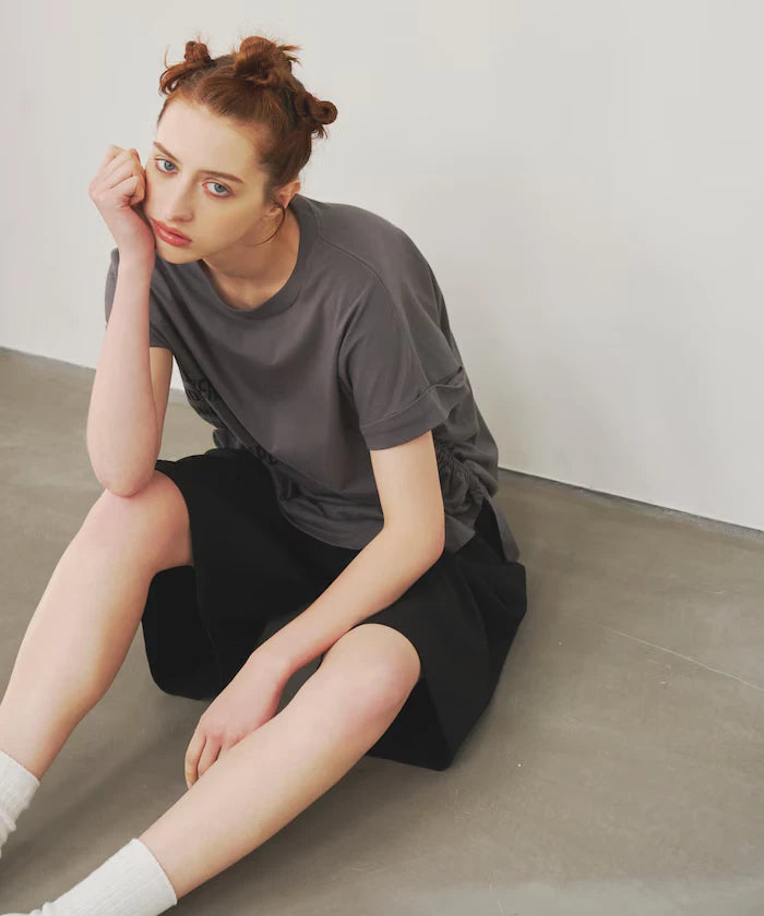 Organic Cotton Shirring Logo T-Shirt