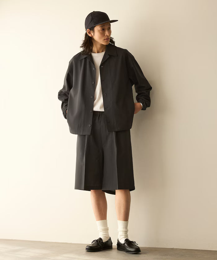 Functional Material Oversized CPO Shirt & Wide Easy Pants Setup / Washable / UV Cut / Quick Dry / Contact Cooling