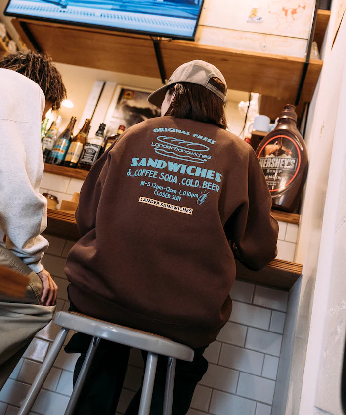 LANDER SANDWICHES×FREAK'S STORE/ Lander Limited Edition Big Silhouette Back Print Crewneck Sweat 【Limited Release】