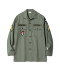 Shirt Man's Cotton Sateen Olive Green Shade107 "Demilitarized Zone"