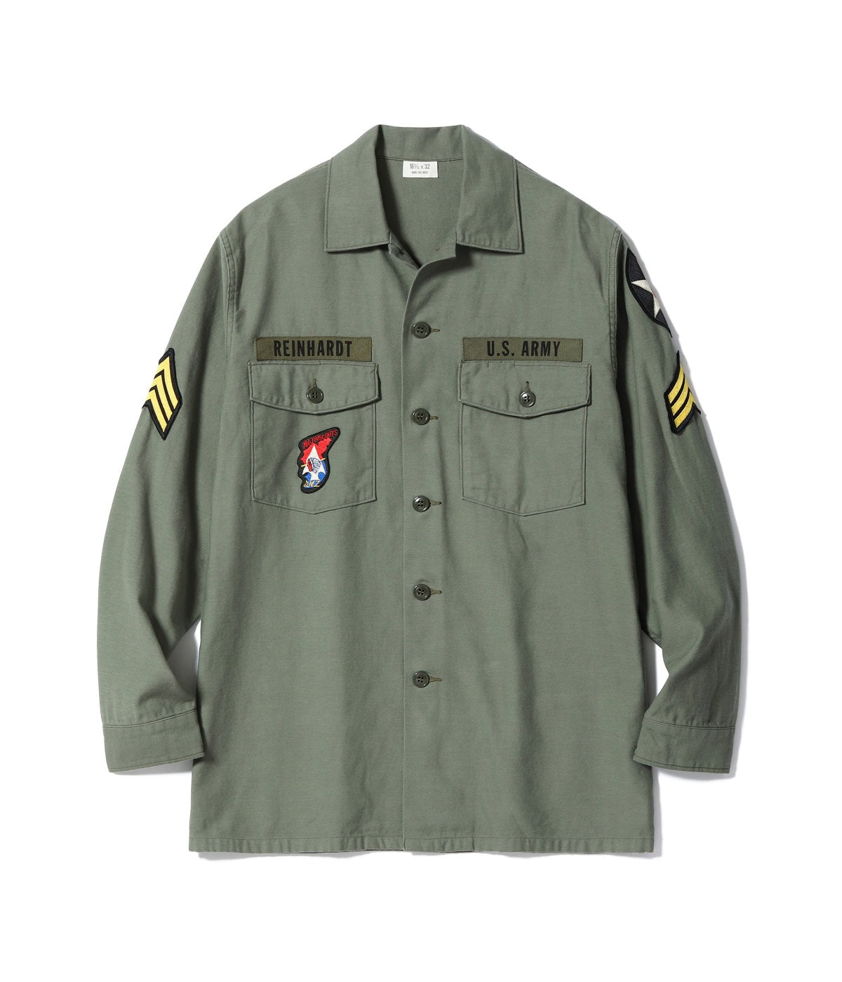 Shirt Man's Cotton Sateen Olive Green Shade107 "Demilitarized Zone"