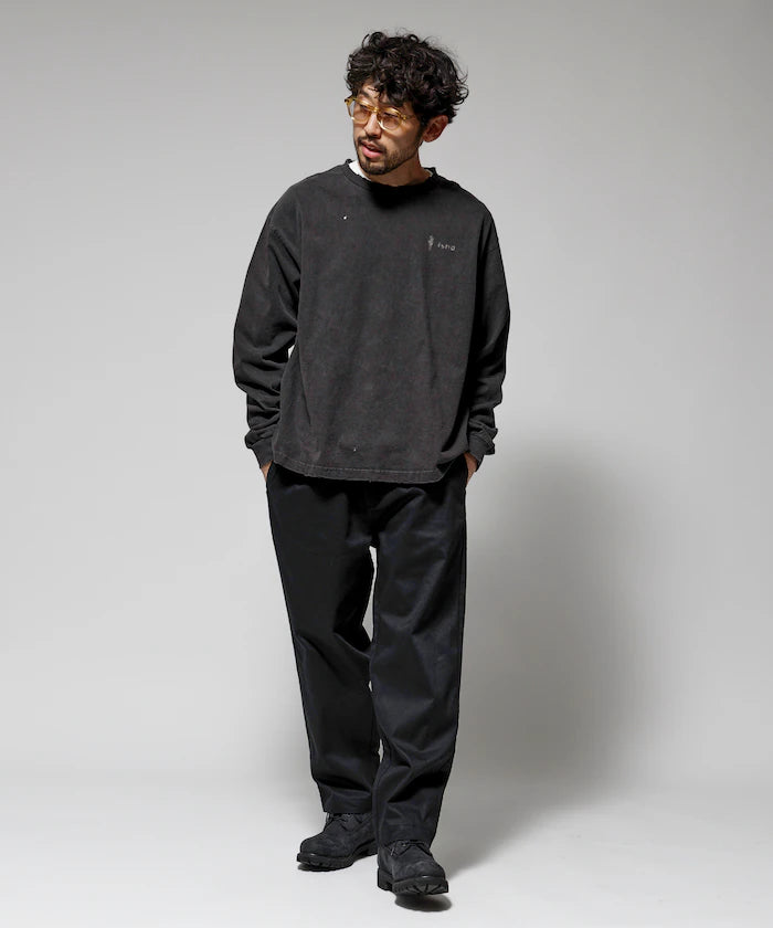 Wide Silhouette Drawstring Chino Pants / Tapered Silhouette Easy Chino Pants