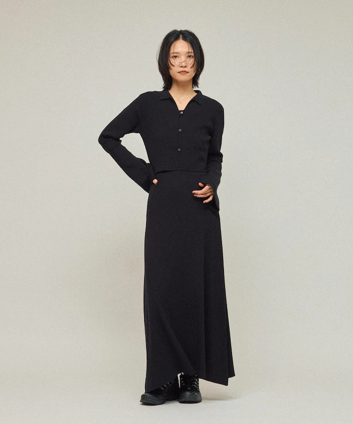 Functional Fabric Silk Blend Knit Ensemble Dress / Anti-Pill / Machine Washable