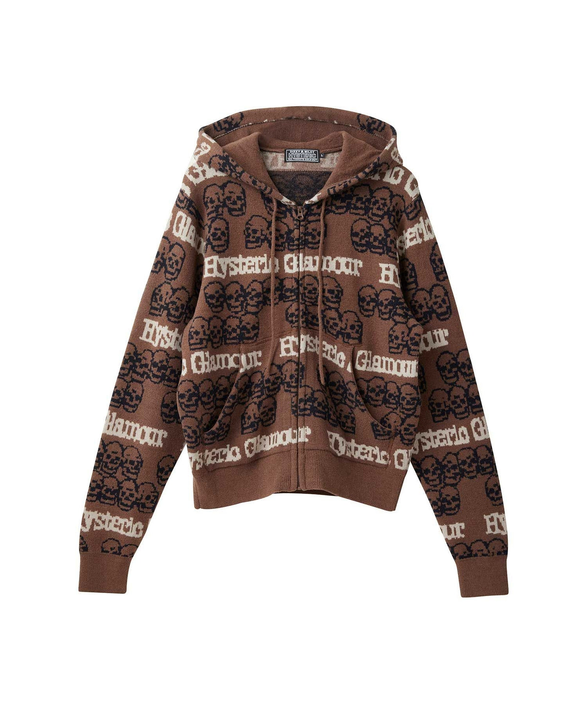 SKULL STRIPE Pattern Jacquard Parka