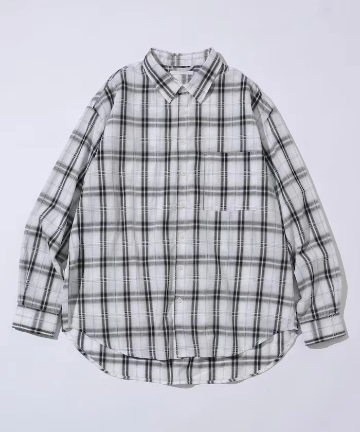 Big Silhouette Ombre Check Shirt / Long Sleeve
