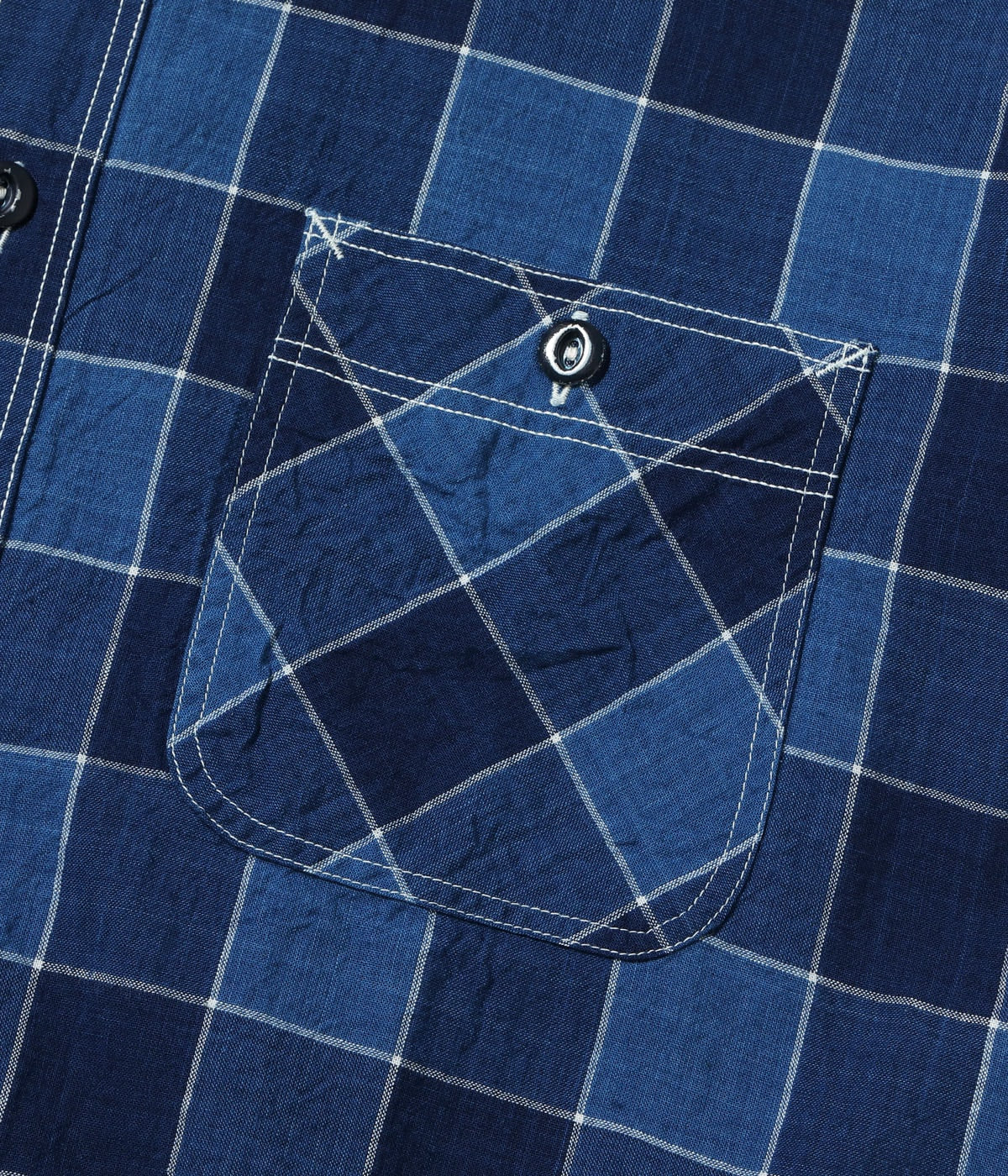 FICTION ROMANCE 5oz. INDIGO CHECK WORK SHIRT