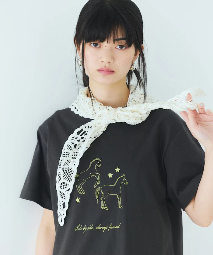 Comfortable Horse Print Crew Neck T-Shirt