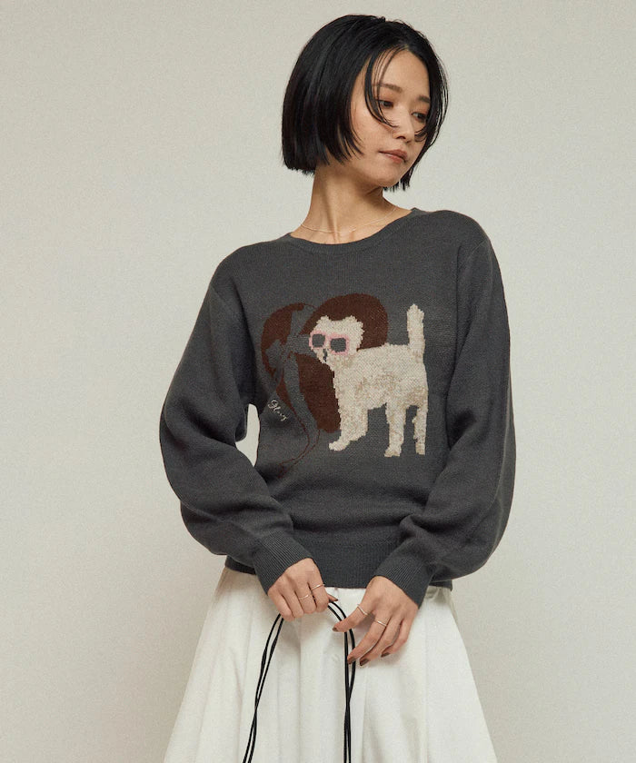 Sweat-like Animal Jacquard Knit