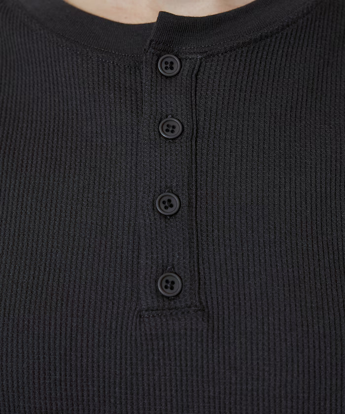 Light Waffle Henley Neck T-Shirt Limited Edition