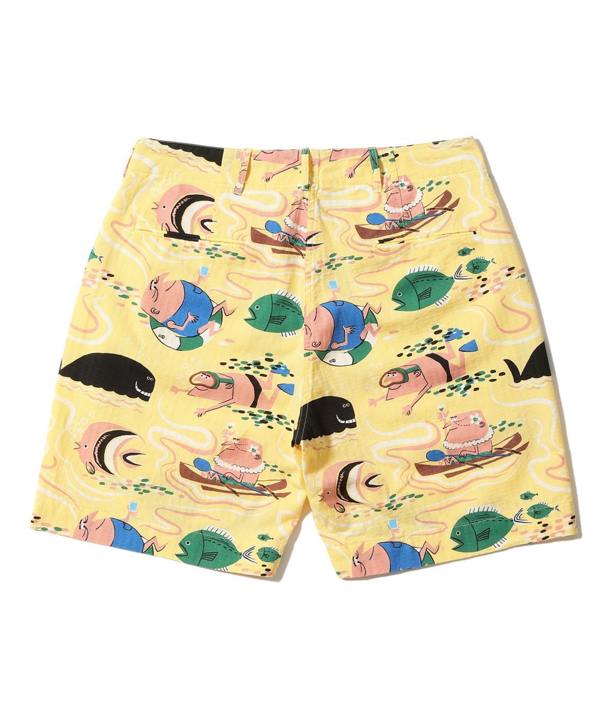 Dobby Cotton Shorts "Ocean Activities" by Ryohei Yanagihara with Mookie