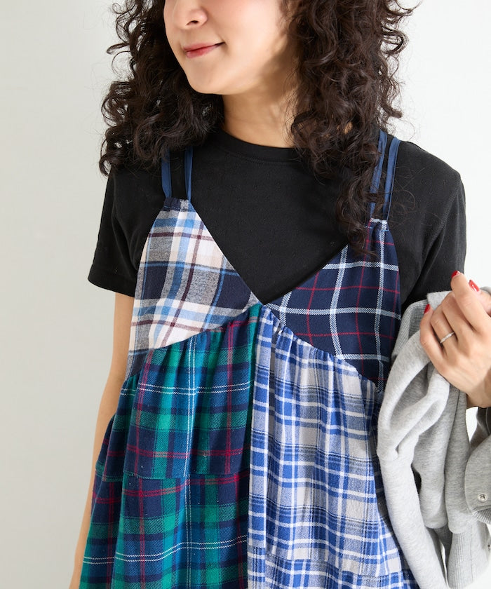 Vintage Remake Check Cami Dress