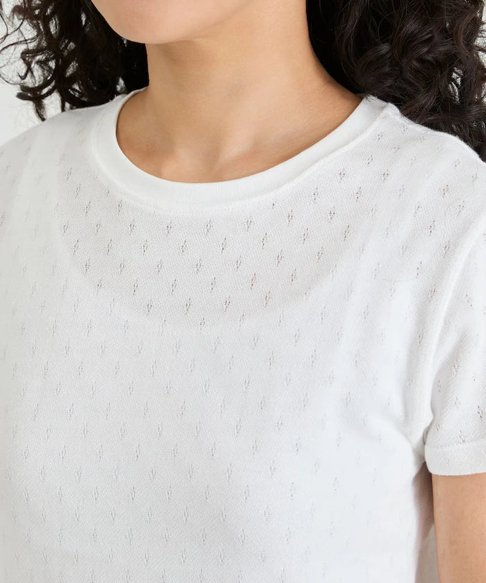 Eyelet Mini Sweat Short Sleeve T-Shirt