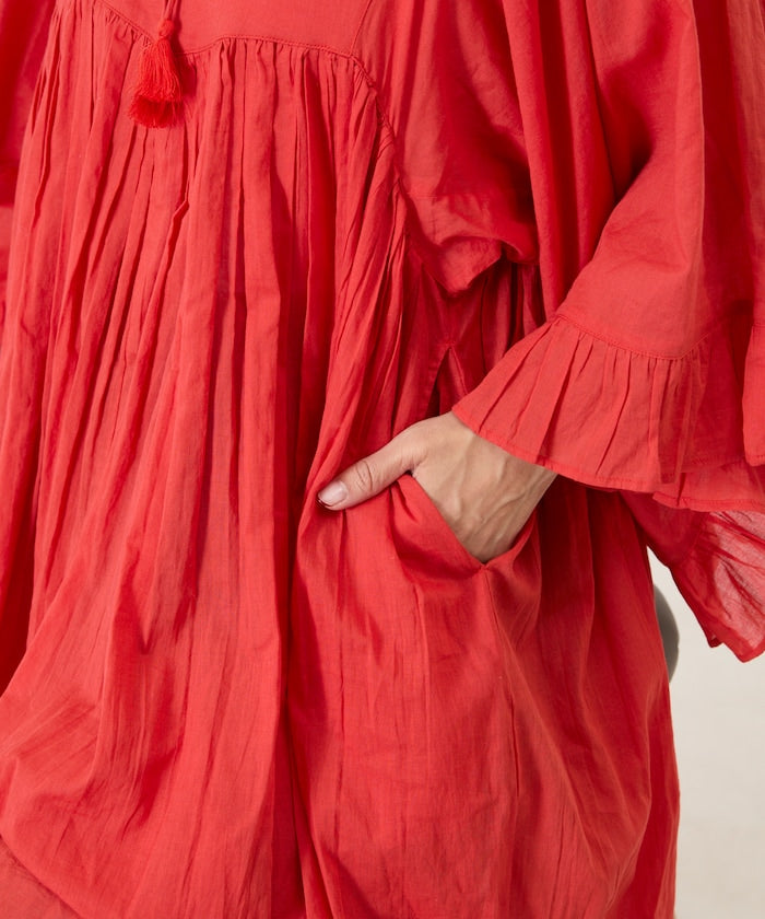 India Square Neck Frilled Dress
