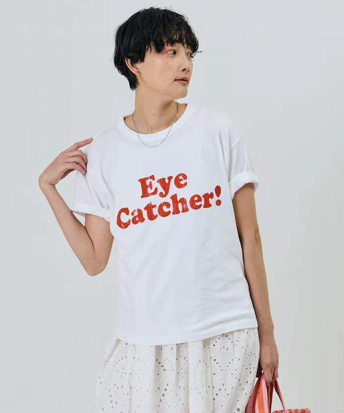 Vintage-Like Used Essence Print T-Shirt