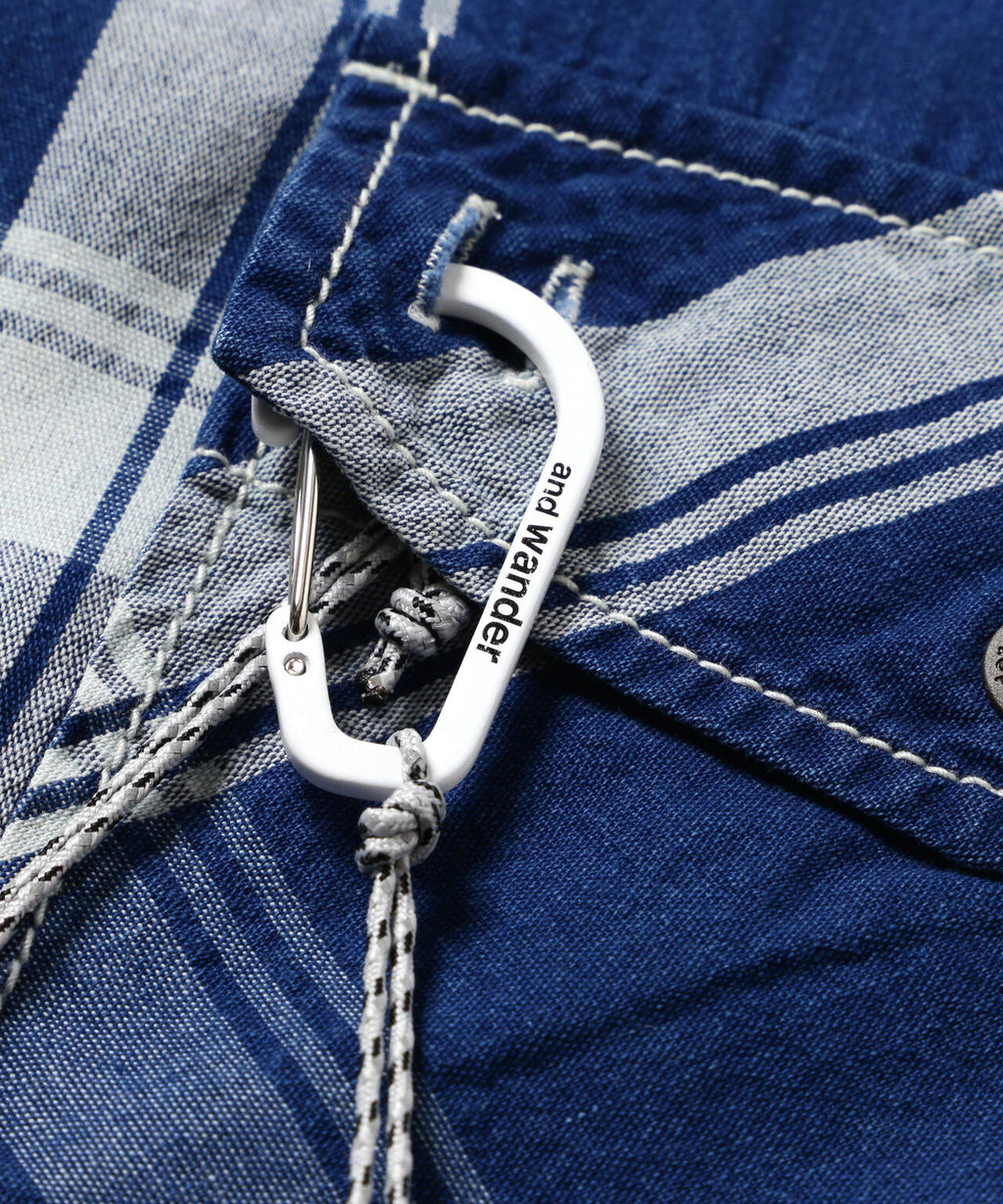 indigo check SS shirt (M)