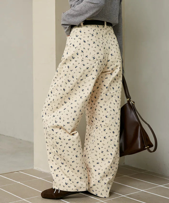Floral Print Curved Pants Limited Edition