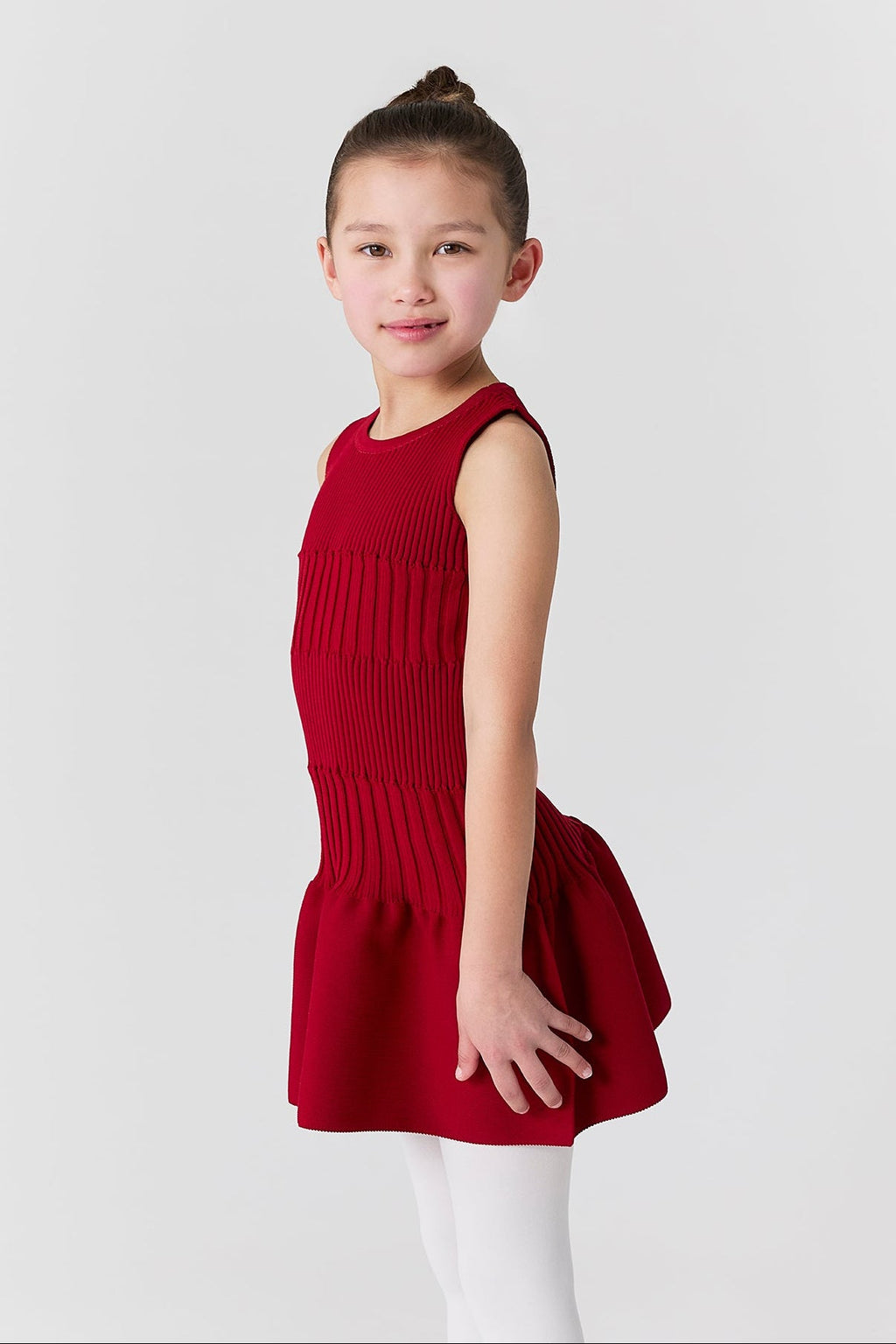 SOFT FLUTED KIDS SLEEVELESS DRESS