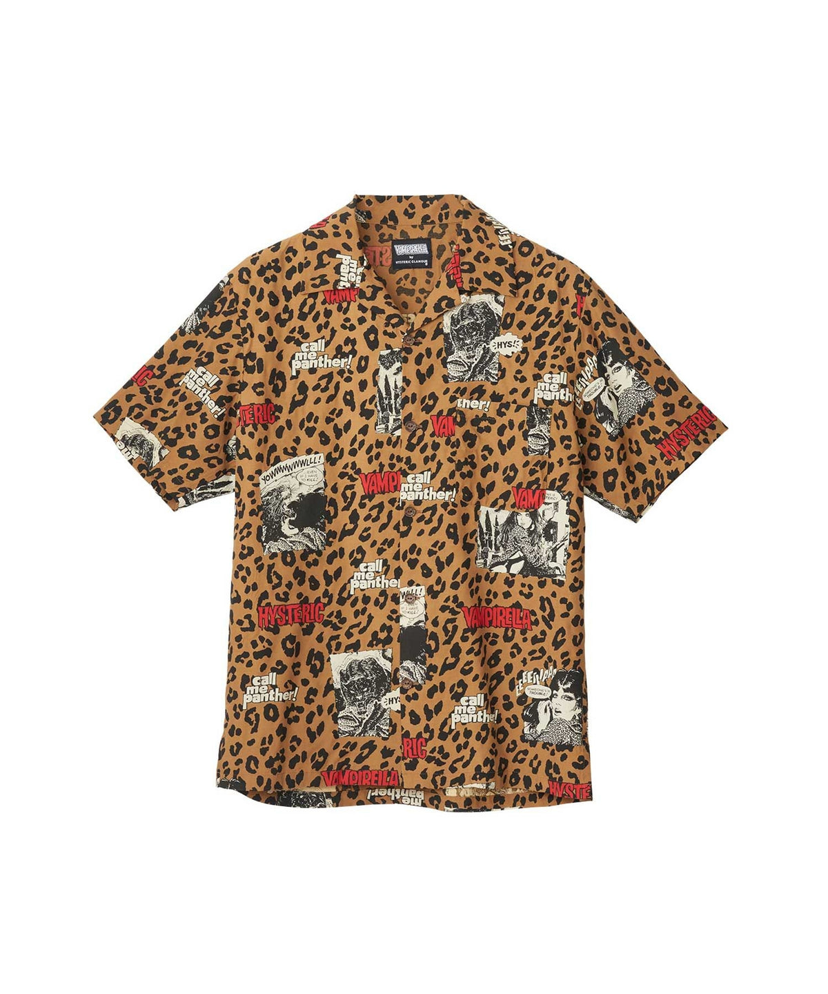 VAMPIRELLA/CALL ME PANTHER Pattern Open Collar Shirt