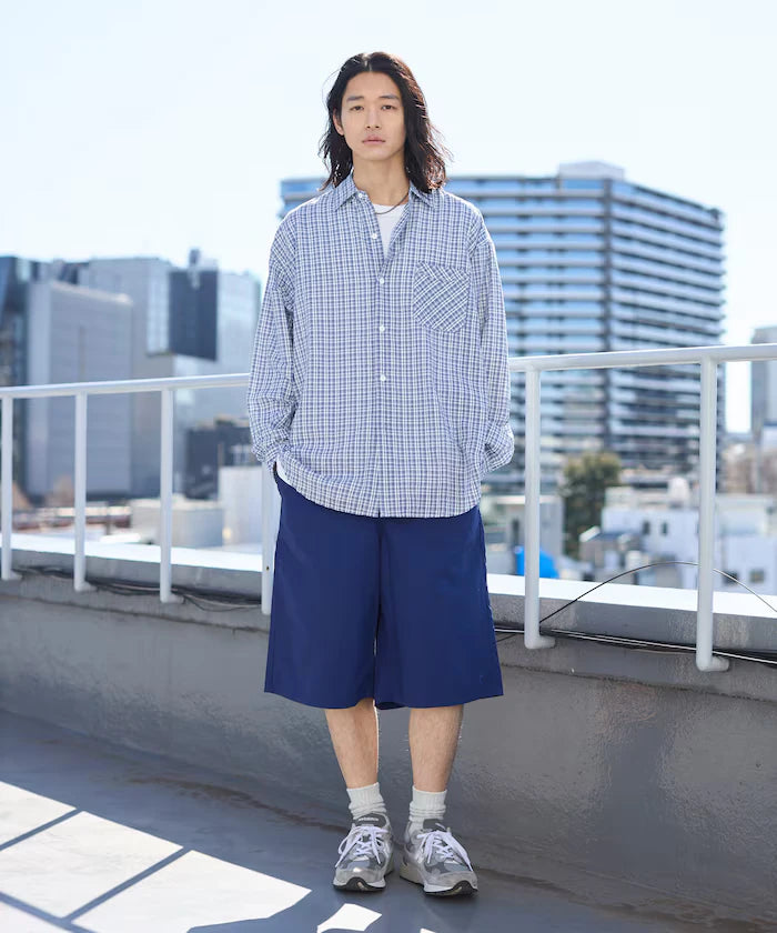 Nylon Sleek Water Length Baggy Shorts