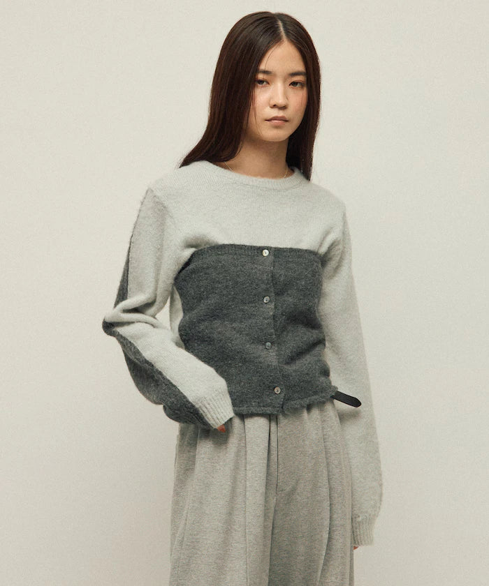Alpaca Blend Bicolor Knit Vest