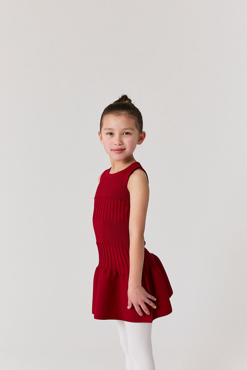 SOFT FLUTED KIDS SLEEVELESS DRESS