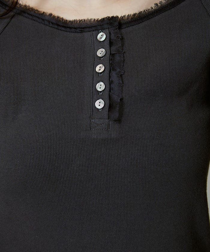 Lace Insert Long Sleeve T-Shirt