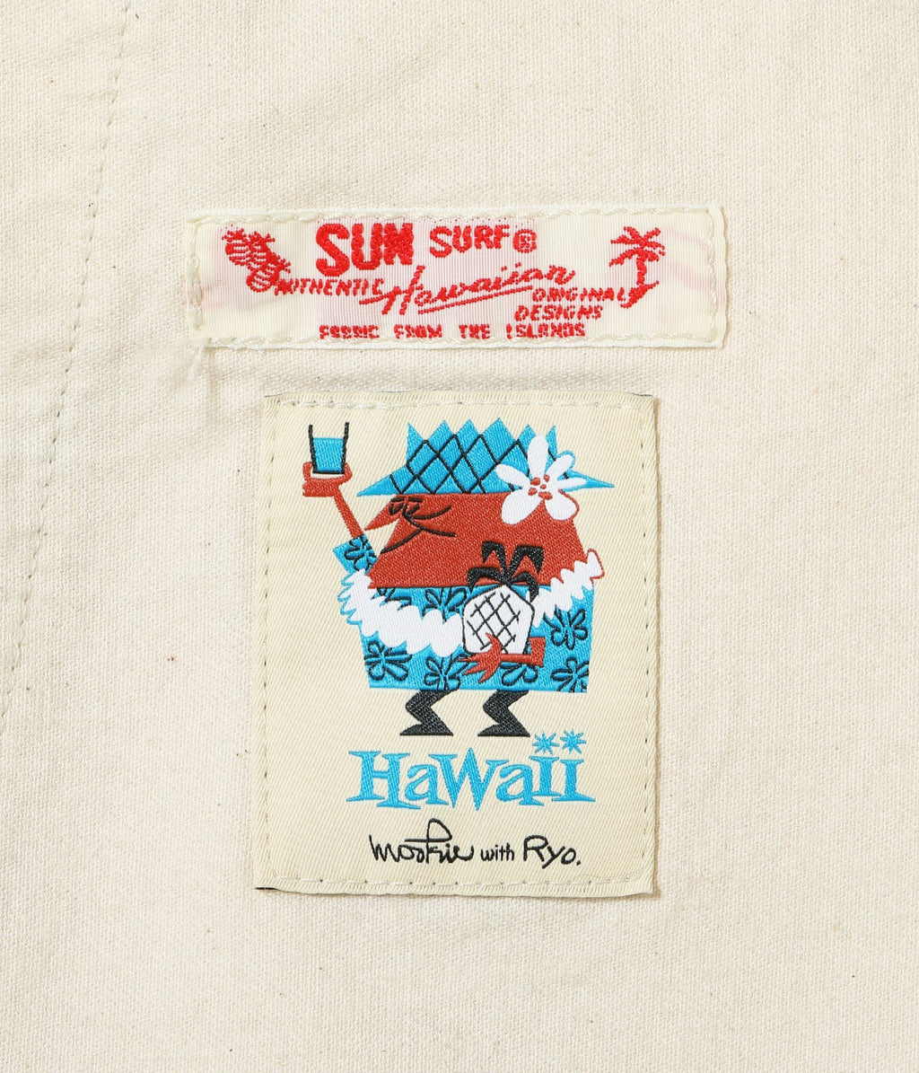 Cotton Seersucker Shorts "Trip To Hawaii" by Ryohei Yanagihara with Mookie