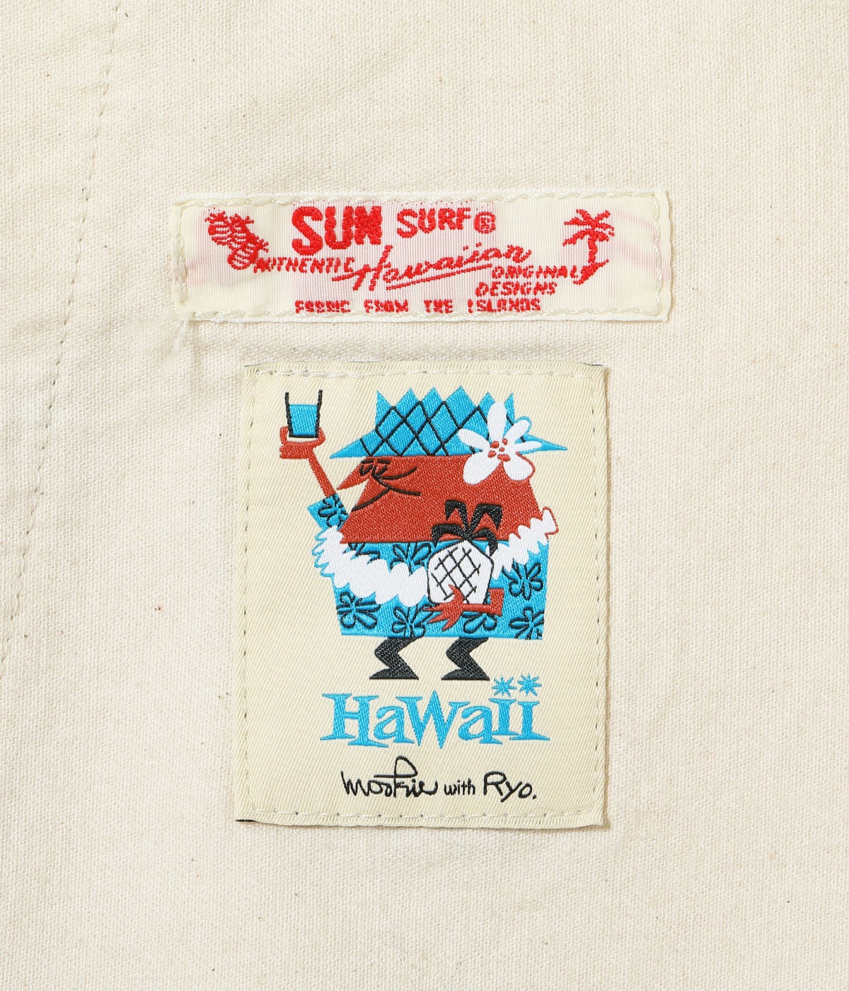 Cotton Seersucker Shorts "Trip To Hawaii" by Ryohei Yanagihara with Mookie