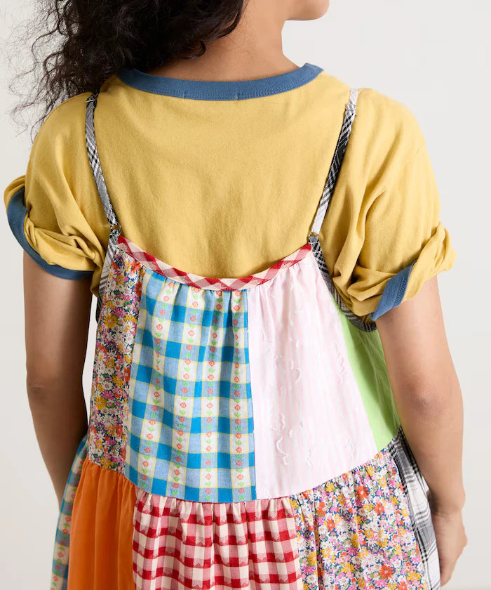 Patchwork Three-Tiered Camisole Dress