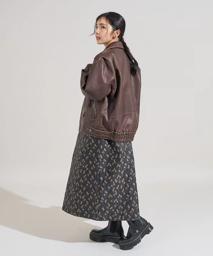 Vintage-Like Leather Double Riders Jacket