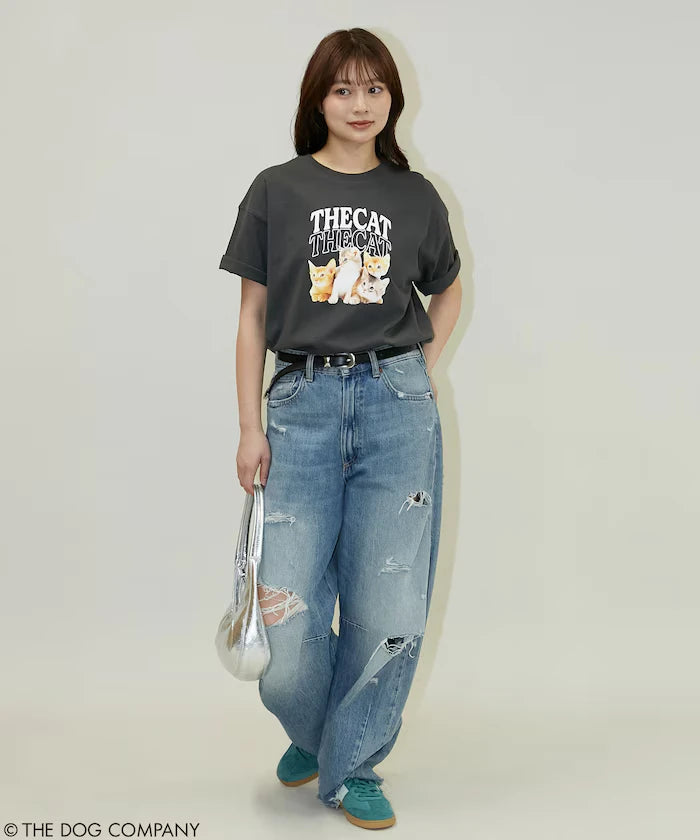 THE DOG / THE CAT Collegiate Style T-Shirt Limited Edition