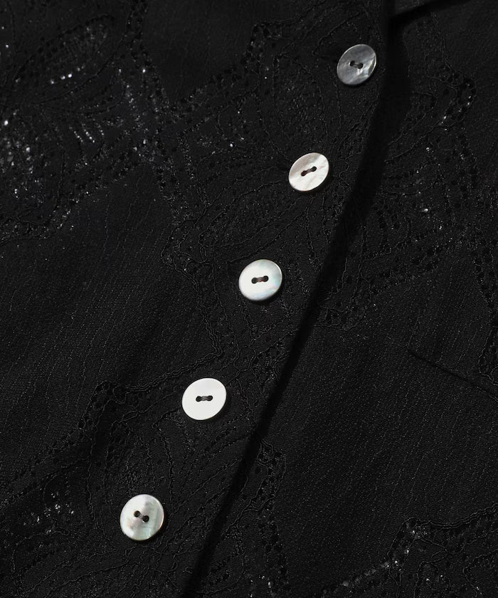 [February 12 12:00 Release] Panel Lace Shirt Jacket / Compatible with Setup
