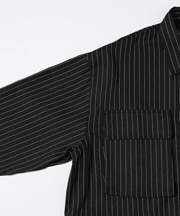 Stripe Shirt Blouson / Setup Compatible / Layer / Relaxed Fit