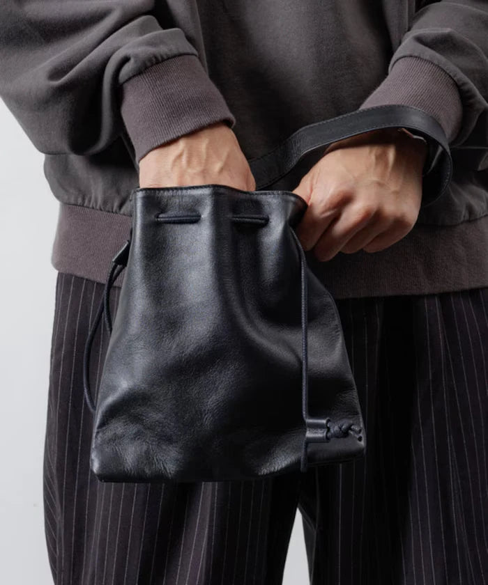 Drawstring Leather Handbag