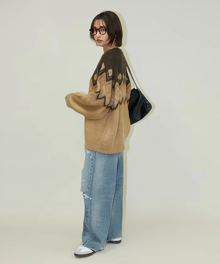 Jacquard Mohair Touch Knit Pullover Limited Edition