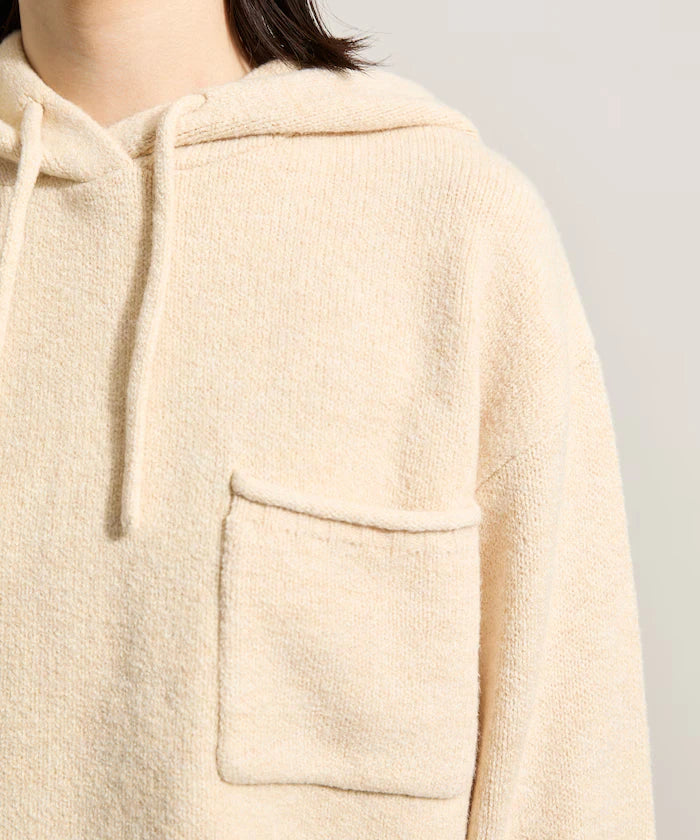 Knit hoodie with pockets