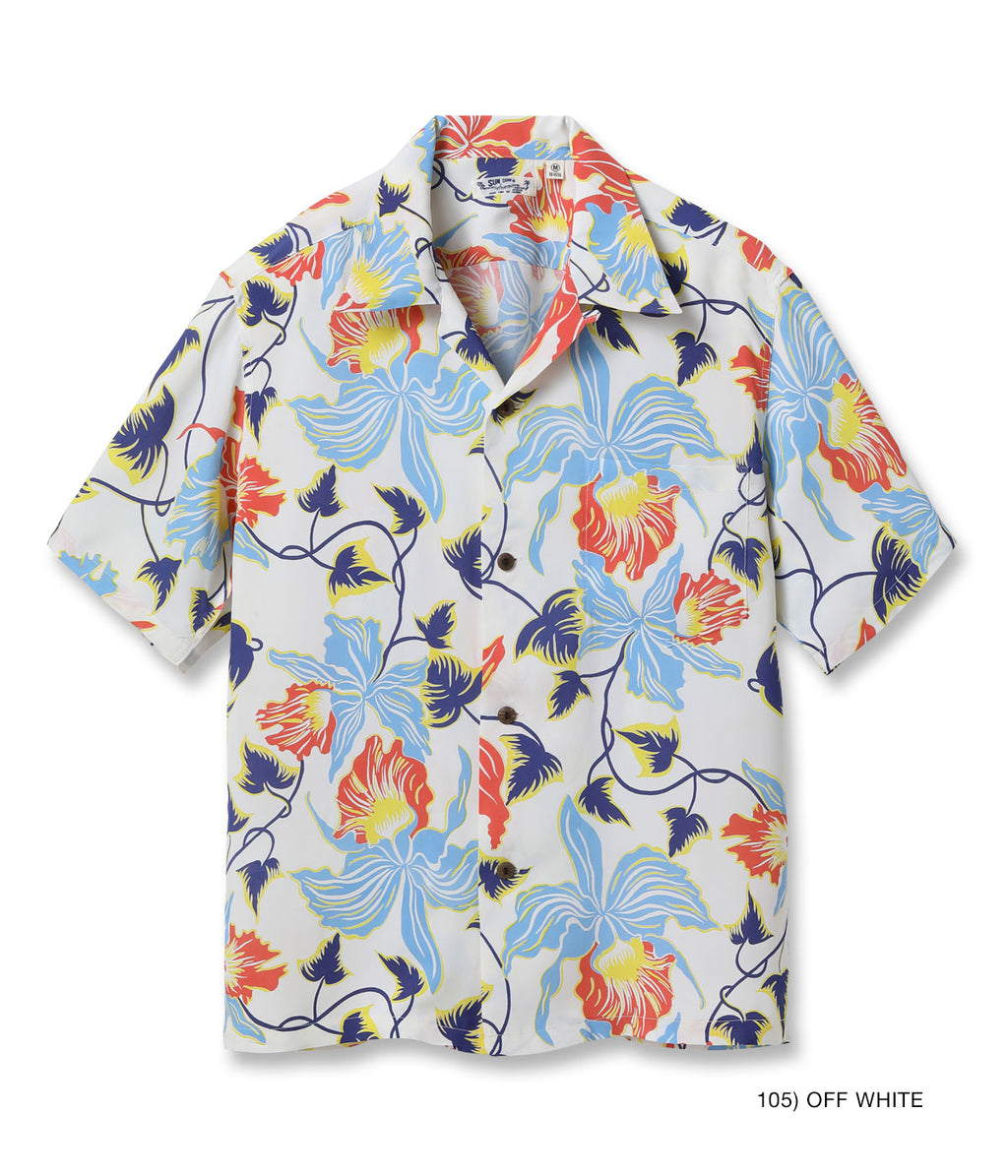 RAYON HAWAIIAN SHIRT “CATTLEYA ORCHID”