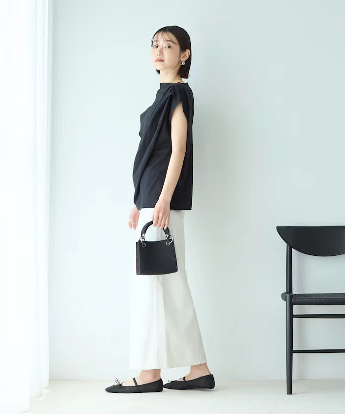 Organic Cotton Asymmetrical Draped Top