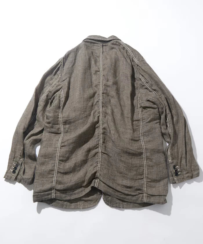 French Linen Tweed Tailored Jacket
