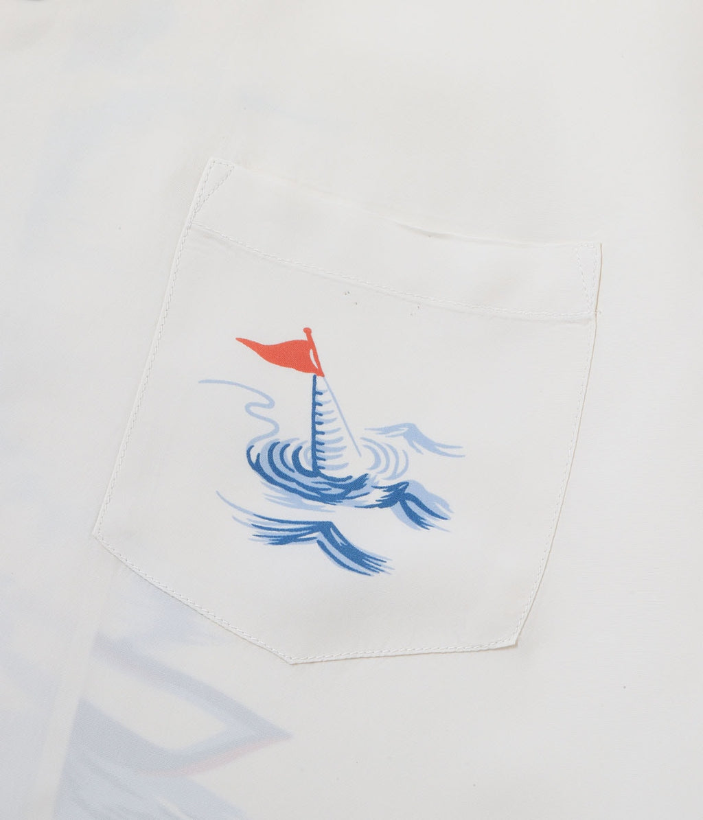 Rayon Hawaiian Shirt "Water Skiing"