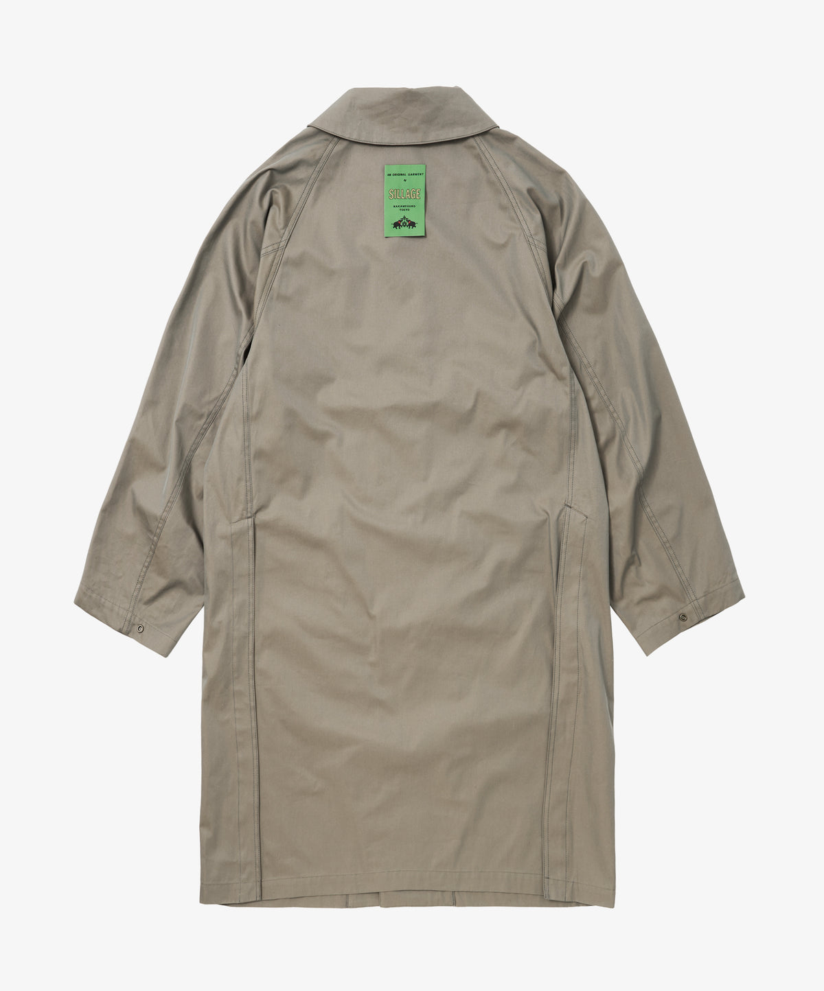 balmacaan coat gabardine iridescent green
